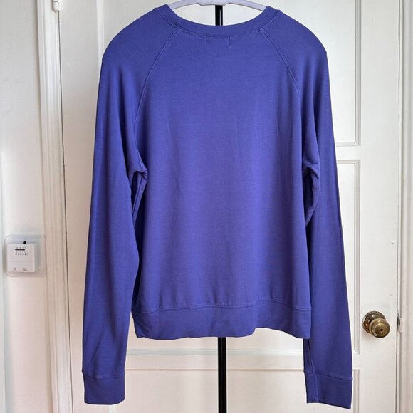 Oprah Rec Stripe & Stare Women's Sweatshirt Sapphire Blue Sz M Soft Stretch $99 - Picture 2 of 9